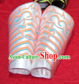 Silver Professional Competiton and Performance Dragon Dancer and Lion Dance Legs Wrappings