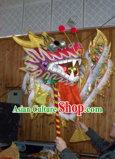 Chinese Festival Celebration Parade Hands Holding Dragon Dance Prop