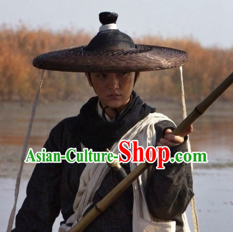 Ancient Chinese Warrior Swordsman Bamboo Hat