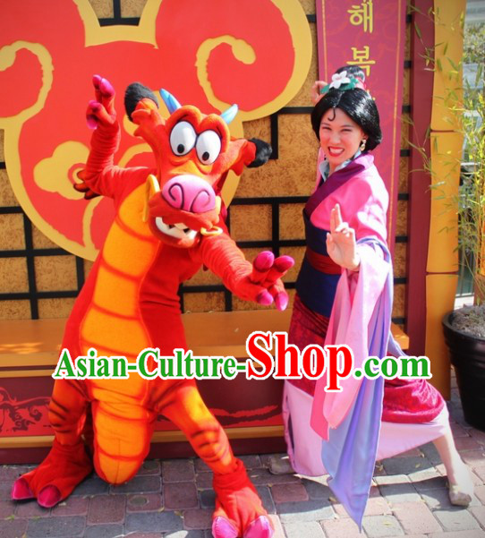 Lovely Happy Dragon Character Adult Size Mascot Costume Complete Set