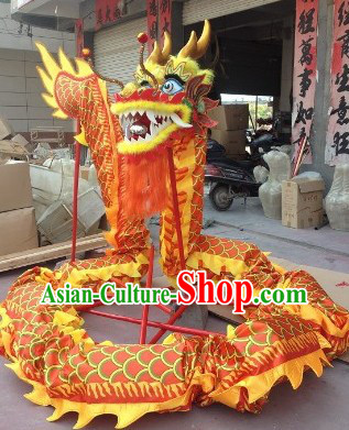 Red and Yellow Traditional Chinese Dragon Dance Costumes Complete Set