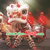 Supreme White and Red Fut San Lion Dance Costumes Complete Set