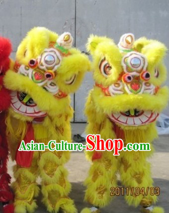 Supreme Yellow Fut San Lion Dance Costumes Complete Set