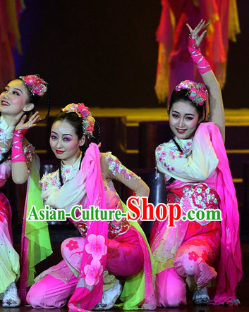 Classical Chinese Plum Blossom Dance Costumes Complete Set