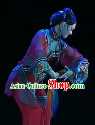Chinese Classical Anhui Dance Costumes and Headwear for Women