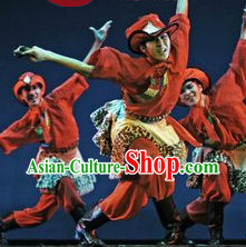 Professional Stage Performance Tibetan Dance Costumes and Hat for Men