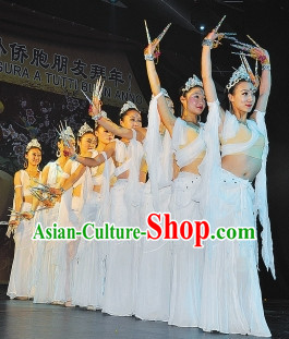 Guanyin Dance Costumes and Headdress Complete Set for Women