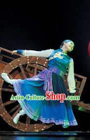 Mongolian Dance Costumes and Headdress Complete Set for Women