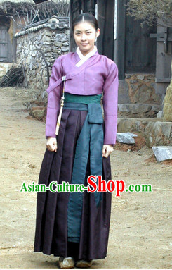 Ancient Korean Female Hanbok Clothing Complete Set
