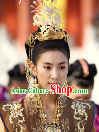 Ancient Korean Princess Hair Accessories, Earrings and Necklace Complete Set