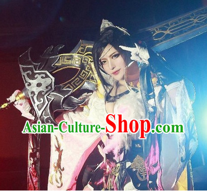 Ancient Chinese Swordswoman Cosplay Costumes Complete Set