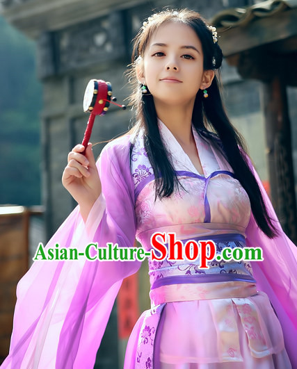 Chinese Purple Princess Cosplay Swordswoman Costumes Complete Set