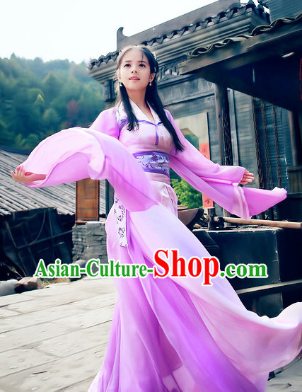 Ancient Asian Purple Fairy Clothes Complete Set