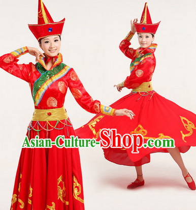Professional Chinese Mongolian Dancewear Complete Set for Women