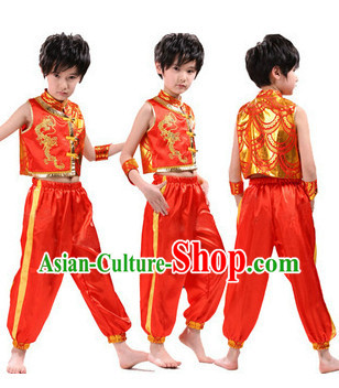 Traditional Chinese Dragon Dancer Uniform for Kids