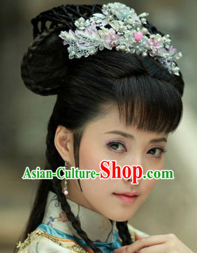 Ancient Chinese Long Wig and Hair Decorations