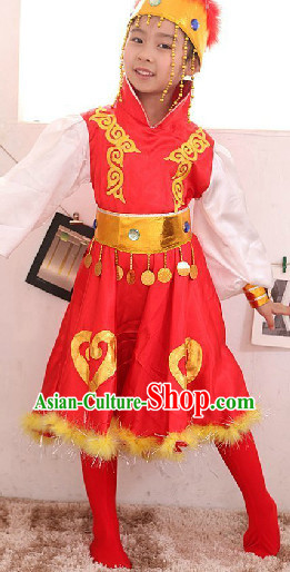 Traditional Mongolian Group Dancing Outfit for Kids