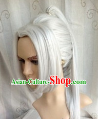 Ancient Chinese Hero White Long Wig for Men