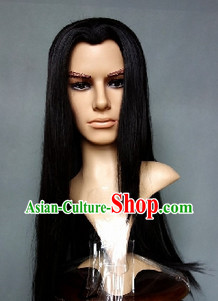 Ancient Chinese Black Long Wig for Men or Women