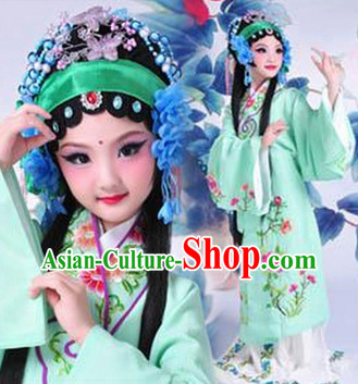 Chinese Opera Costumes and Headwear Complete Set for Kids