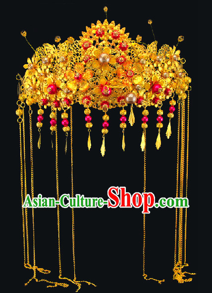 Gold Color Chinese Classical Wedding Guzhuang Bridal Hair Accessory