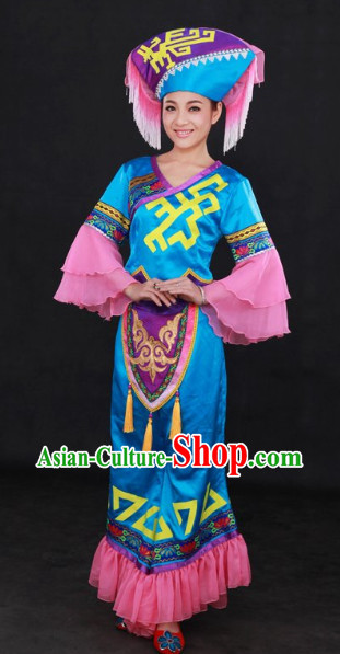 Guangxi Zhuang Minority Festival Celebration Clothes and Hat