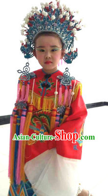 Traditional Chinese Phoenix Embroidered Costumes for Kids