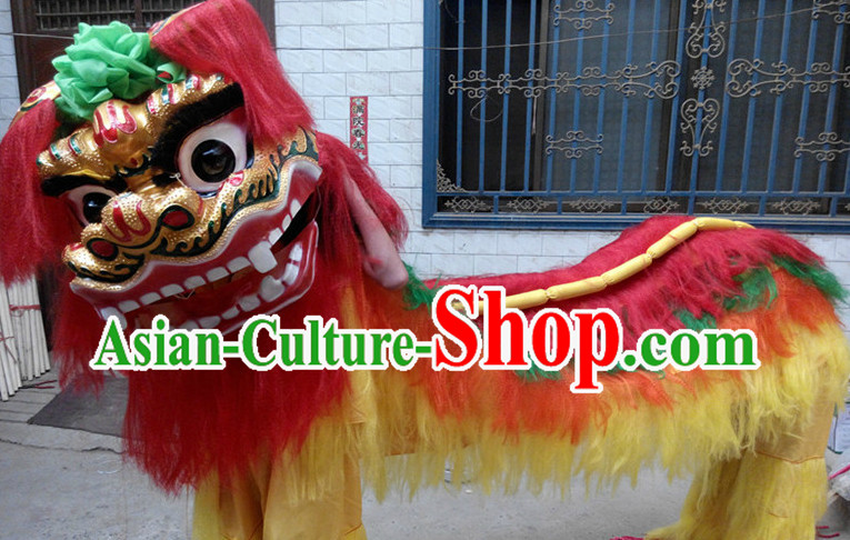 Traditional Asian Northern Lion Dancing Costumes Complete Set