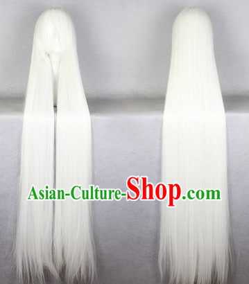 Chinese Classic White Long Wig for Men