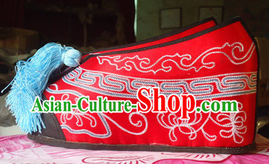 High Heels Traditional Beijing Opera Hua Dan Embroidery Shoes
