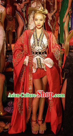 Chinese Classical Sexy Hot Costumes and Headwear Complete Set