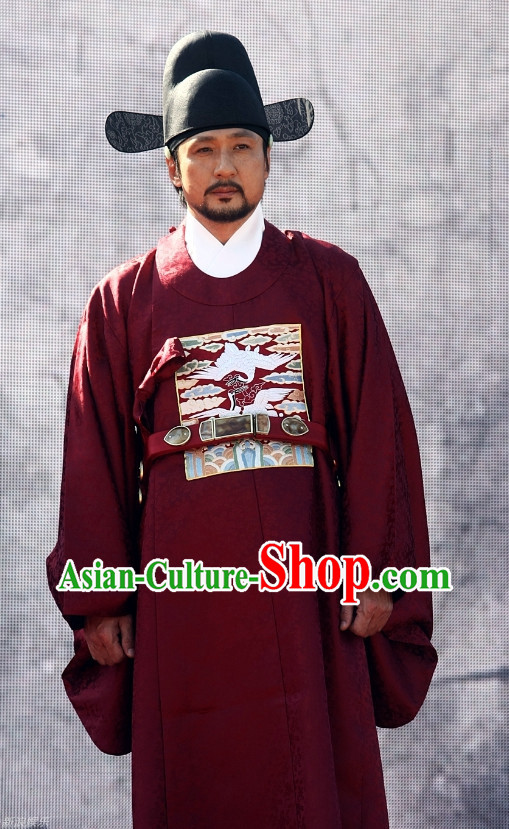 Korean Traditional Top Official Clothes and Black Hat