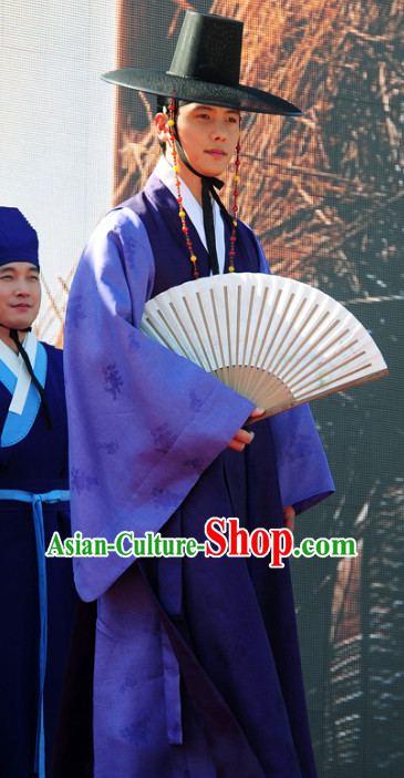 Korean Traditional Hanbok Robe and Hat for Men