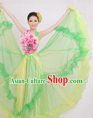 Enchanting Effect Grand Opening Dance Costume and Headwear Complete Set for Women 1