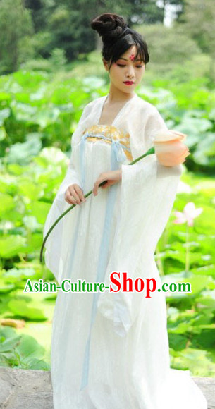 Tang Dynasty White Dresses for Women