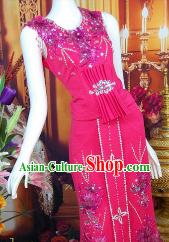 Southeast Asia Traditional Thailand Evening Dress for Women