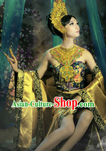 Asian Empress Clothes and Headwear Complete Set