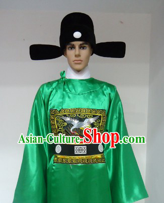 Ancient Chinese Ming Dynasty Official Robe and Hat for Men
