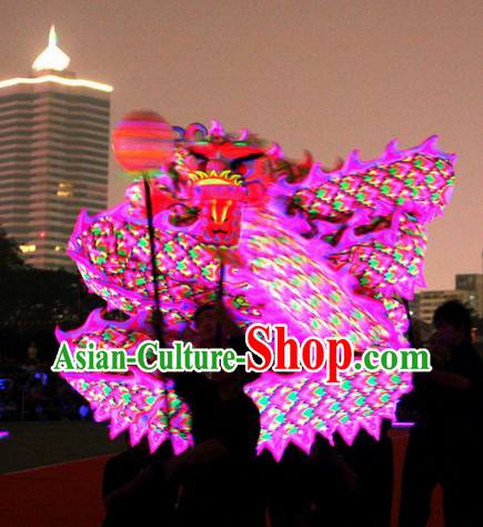 Top Pink Luminous Dragon Dance Costumes Full Set