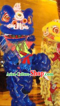 Blue Lion Dancing Costume Complete Set for Display and Play