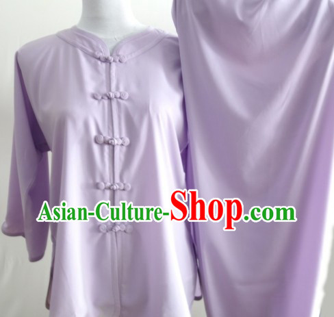 Kung Fu (Kungfu) Uniform Purple Long Sleeve Silk