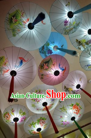 Handmade Traditional Chinese Umbrella Pendant Light