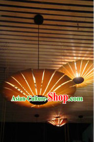 Handmade Traditional Tree Bark LED Umbrella Lamp Lantern