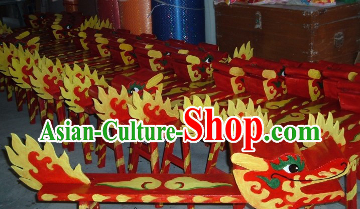 Traditional Chinese Handmade Kung Fu Dragon Dance Wooden Benches