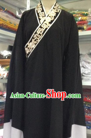 Traditional Chinese Black Long Robe Xiao Sheng Costumes
