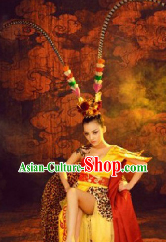 Monkey King Sun Wukong Female Version Costumes and Headwear Complete Set