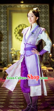 Gu Jian Feng Xueqing Swordwoman Clothing and Headdress Complete Set