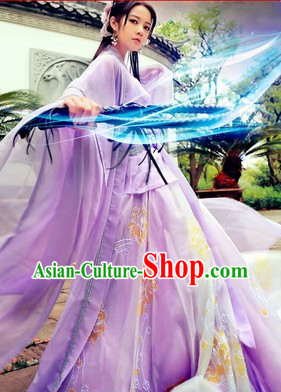 Zhou Zhiruo Purple Hanfu Clothes in The Heaven Sword and Dragon Saber