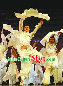 Pure White Male Dance Costumes for Both Student and Professional Dancers
