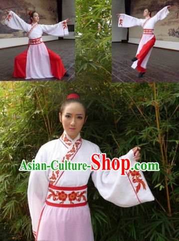 Chinese Classical Dance Shan Wu Cang Qiong Costumes with Red Pants